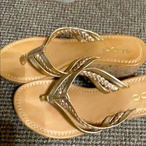 ALDO rose  gold wedge sandals